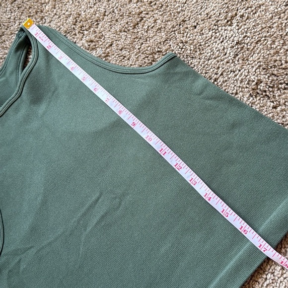 Intimately Free People Hayley Crewneck Racerback Knit Seamless Tank Army Green - Picture 7 of 7